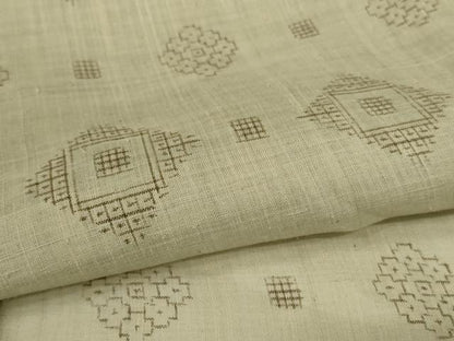 平和屋着物＊夏物　沖縄県無形文化財指定　本場八重山上布　菱文　麻　逸品　AABL5217jd