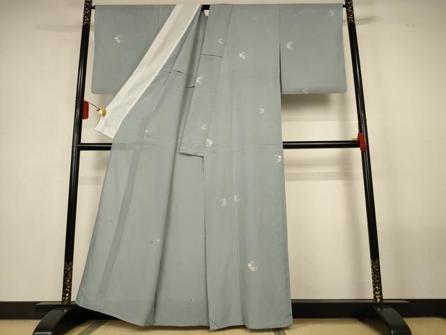平和屋着物＊夏物　小紋　絽　花丸文　正絹　逸品　AABL5221jd
