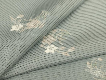 平和屋着物＊夏物　小紋　絽　花丸文　正絹　逸品　AABL5221jd