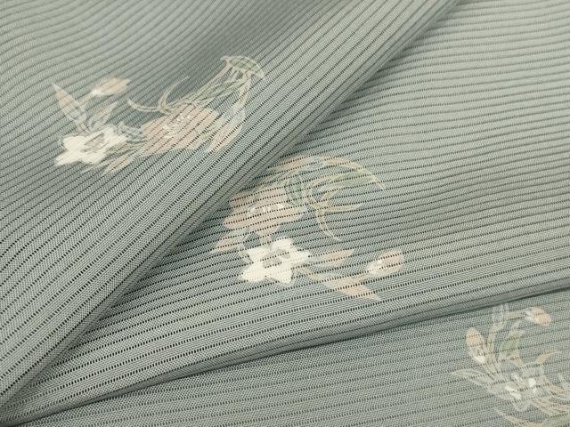 平和屋着物＊夏物　小紋　絽　花丸文　正絹　逸品　AABL5221jd