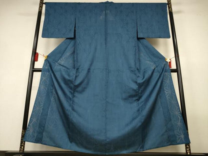 平和屋着物＊夏物　色無地　麻の葉紋紗　舛花色　正絹　逸品　AABL5223jd