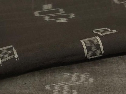 平和屋着物＊夏物　本場琉球絣　夏琉球　黒地　正絹　逸品　AABL5225jd