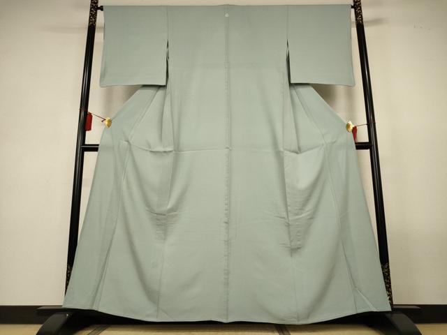 平和屋着物＊夏物　色無地　絽　青磁鼠色　正絹　逸品　AABL5227jd