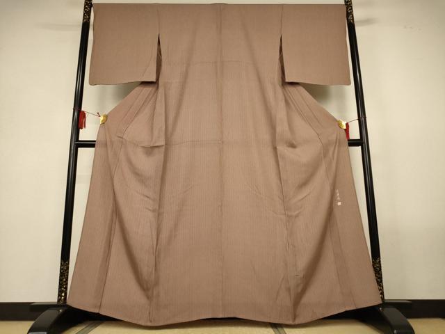 平和屋着物＊夏物　伝統工芸師　服部光擴　江戸小紋　縦絽　角通し　正絹　逸品　AABL5228jd