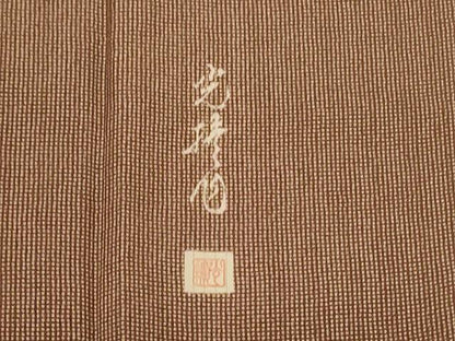 平和屋着物＊夏物　伝統工芸師　服部光擴　江戸小紋　縦絽　角通し　正絹　逸品　AABL5228jd