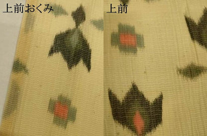 平和屋着物＊夏物　小紋　紗　ちぢみ織　幾何学文様　AABL5231jd