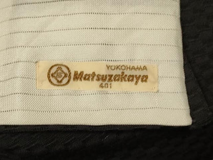 平和屋着物＊夏物　訪問着　紋絽　絞り　刺繍　風景文　黒地　松坂屋扱い　正絹　逸品　AABL5232jd