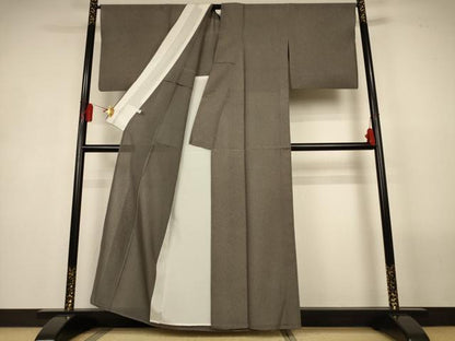 平和屋着物＊夏物　小紋　紗紬　霞文　正絹　逸品　AABL5234jd