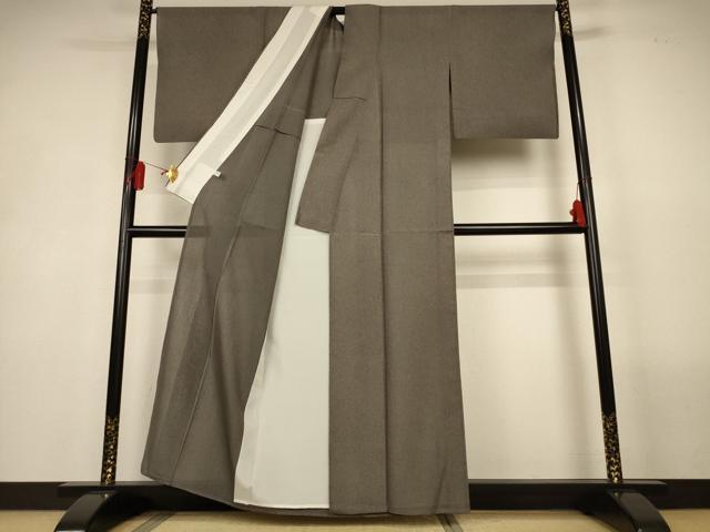 平和屋着物＊夏物　小紋　紗紬　霞文　正絹　逸品　AABL5234jd