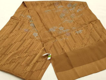 平和屋本店●和装小物　帯締め・帯揚げセット　高麗組　松竹梅芝花文　金糸　銀彩　正絹　逸品　未使用　AABL5250ay