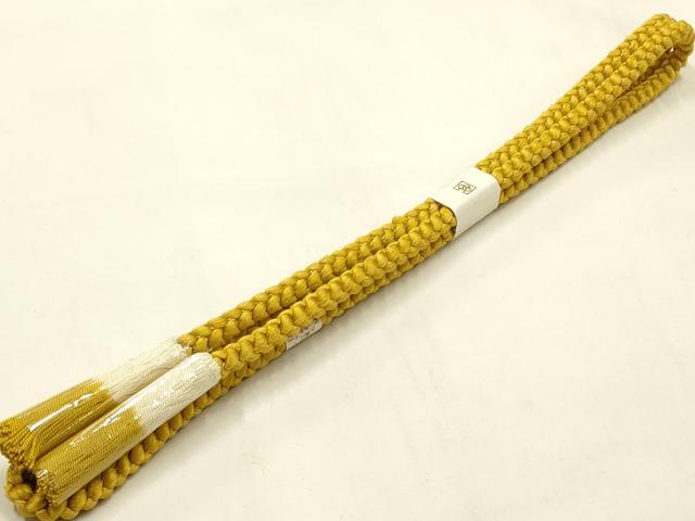 平和屋本店●和装小物　帯締め・帯揚げセット　総絞り　枝花文　金糸　金彩　撚り房　正絹　逸品　未使用　AABL5259ay