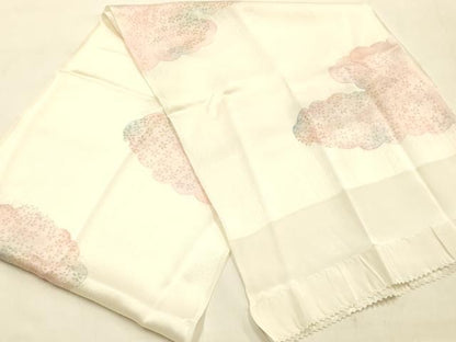 平和屋本店●和装小物　帯締め・帯揚げセット　丸組　雲取り花文　金糸　正絹　逸品　未使用　AABL5262ay