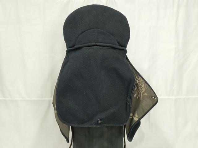 平和屋本店▼男性　アンティーク　大正ロマン　火消頭巾　刺し子織　昭和レトロ　家事装束　消防団　年代物　綿　正絹　逸品　AABL5283ay