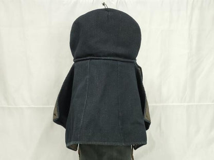 平和屋本店▼男性　アンティーク　大正ロマン　火消頭巾　刺し子織　昭和レトロ　家事装束　消防団　年代物　綿　正絹　逸品　AABL5283ay