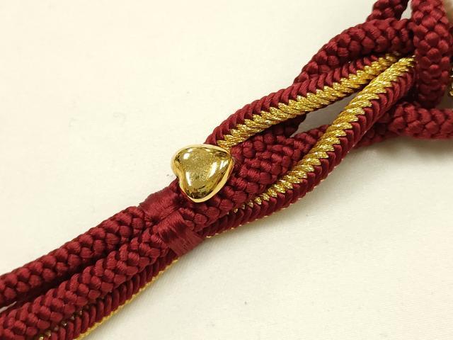 平和屋着物●和装小物　振袖用帯締め　装飾　パール　ラインストーン　金糸　撚り房　正絹　逸品　AABL5292ay