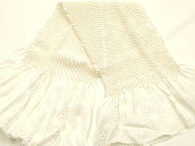 平和屋着物●和装小物　帯締め・帯揚げセット　礼装用　平組　柄絞り　青海波　正絹　逸品　未使用　AABL5306ay