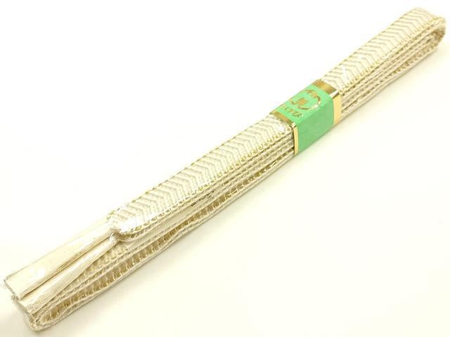 平和屋着物●和装小物　帯締め・帯揚げセット　礼装用　平組　柄絞り　流水花文　菊　金糸　金彩　正絹　逸品　未使用　AABL5308ay
