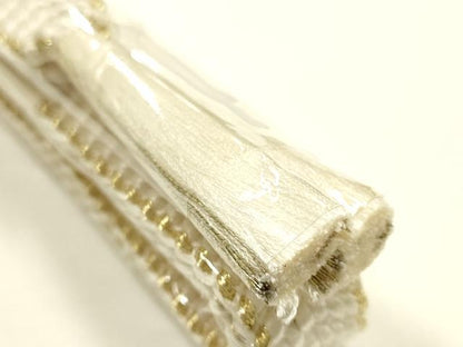 平和屋着物●和装小物　帯締め・帯揚げセット　礼装用　平組　柄絞り　流水花文　菊　金糸　金彩　正絹　逸品　未使用　AABL5308ay