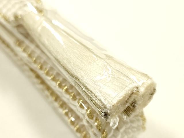 平和屋着物●和装小物　帯締め・帯揚げセット　礼装用　平組　柄絞り　流水花文　菊　金糸　金彩　正絹　逸品　未使用　AABL5308ay
