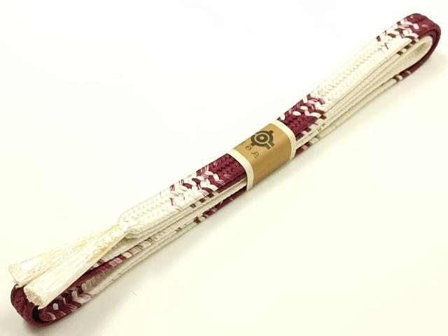平和屋着物●和装小物　帯締め・帯揚げセット　平組　絞り　舞葉文　正絹　逸品　未使用　AABL5309ay