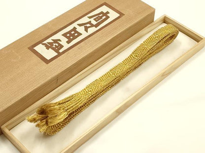 平和屋着物●和装小物　上質な帯締め　間々田紐　本金唐組　渡辺淺市作　たこ足房　逸品　AABL5314ay