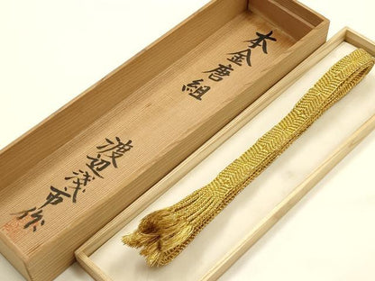 平和屋着物●和装小物　上質な帯締め　間々田紐　本金唐組　渡辺淺市作　たこ足房　逸品　AABL5314ay