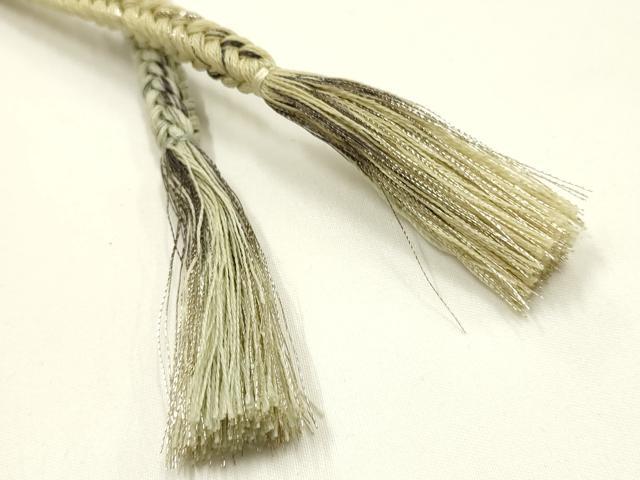 平和屋着物▼自然染色家 伊豆蔵明彦　和装小物　上質な帯締め3本セット　角組　金銀糸　共箱付き　正絹　逸品　AABL5324ay