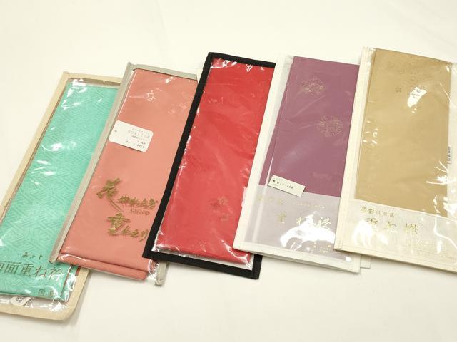 平和屋着物▼和装小物　重ね衿・伊達衿　まとめて5点　色無地　辻が花　金糸　リバーシブル　正絹あり　逸品　未使用品あり　AABL5334ay