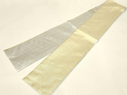 平和屋着物▼和装小物　重ね衿・伊達衿　まとめて5点　色無地　金糸　金銀彩　花やわらぎ　正絹あり　逸品　未使用品あり　AABL5342ay