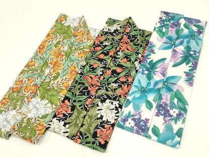 平和屋着物▼和装小物　伊達衿　まとめて3点　花柄　重ね衿ピン付属　逸品　AABL5347ay