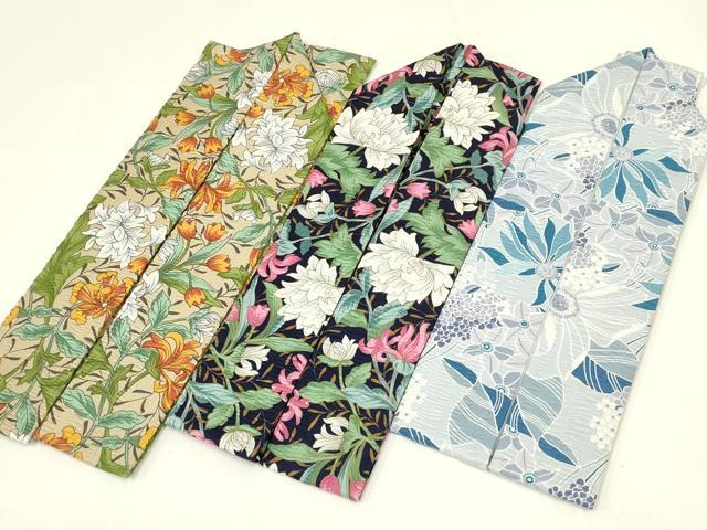 平和屋着物▼和装小物　伊達衿　まとめて3点　花柄　重ね衿ピン付属　逸品　AABL5348ay