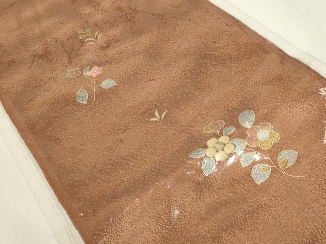 平和屋着物▼和装小物　半衿　まとめて5点　刺繍　一巾織　金糸　金銀彩　正絹　逸品　AABL5351ay