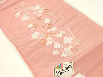 平和屋着物▼和装小物　半衿　まとめて5点　刺繍　花柄　花車　金糸　正絹　逸品　AABL5352ay