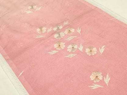 平和屋着物▼和装小物　半衿　まとめて5点　刺繍　花柄　松竹梅　金銀糸　正絹　逸品　AABL5353ay