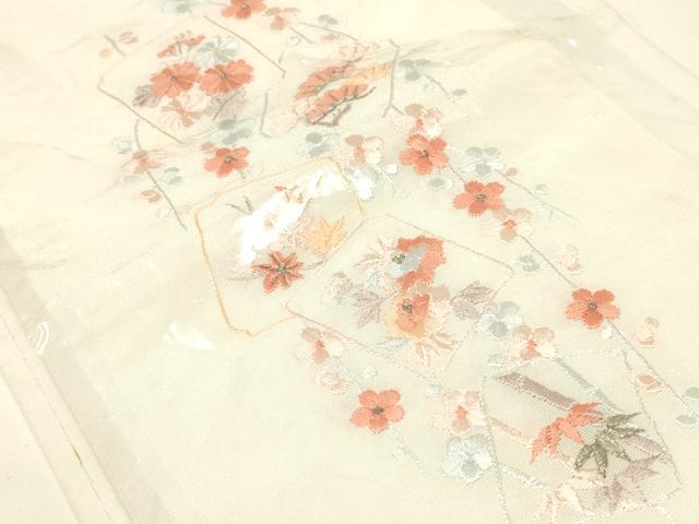 平和屋着物▼和装小物　半衿　まとめて5点　刺繍　花柄　松竹梅　金銀糸　正絹　逸品　AABL5353ay