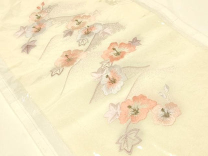 平和屋着物▼和装小物　半衿　まとめて5点　刺繍　花柄　松竹梅　金銀糸　正絹あり　逸品　AABL5354ay