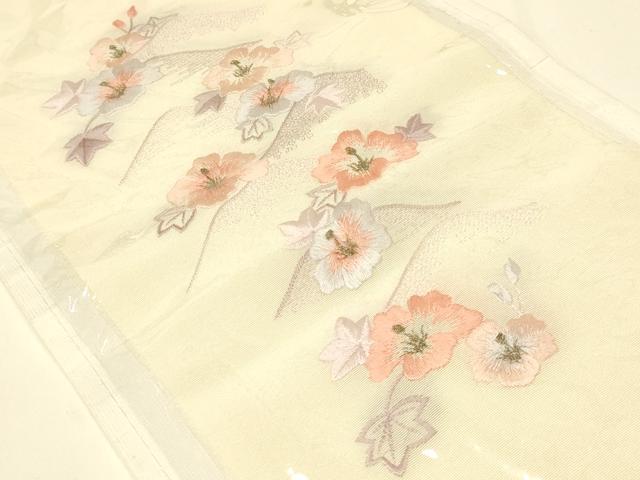 平和屋着物▼和装小物　半衿　まとめて5点　刺繍　花柄　松竹梅　金銀糸　正絹あり　逸品　AABL5354ay