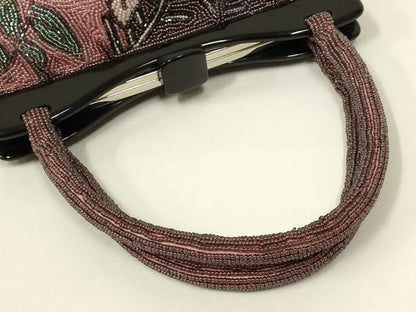 平和屋着物●和装小物　和装バッグ　ハンドバッグ　ビーズバッグ　花柄　逸品　AABL5365ay