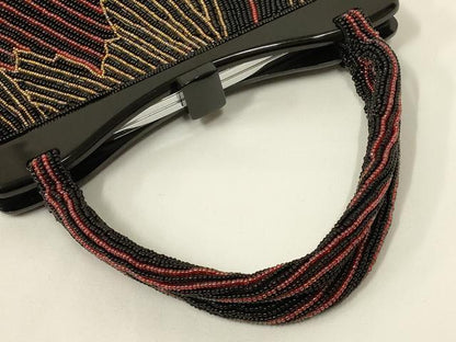 平和屋着物●和装小物　和装バッグ　ハンドバッグ　ビーズバッグ　幾何学模様　逸品　AABL5366ay