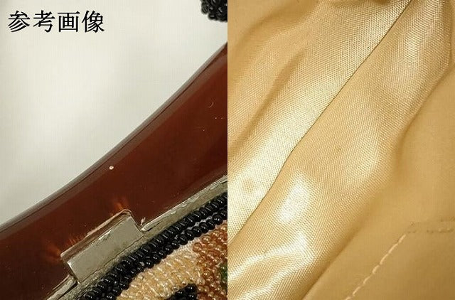 平和屋着物●和装小物　和装バッグ　ハンドバッグ　ビーズバッグ　花柄　逸品　AABL5367ay