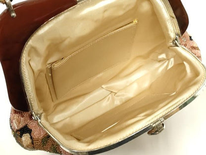 平和屋着物●和装小物　和装バッグ　ハンドバッグ　ビーズバッグ　花柄　逸品　AABL5367ay