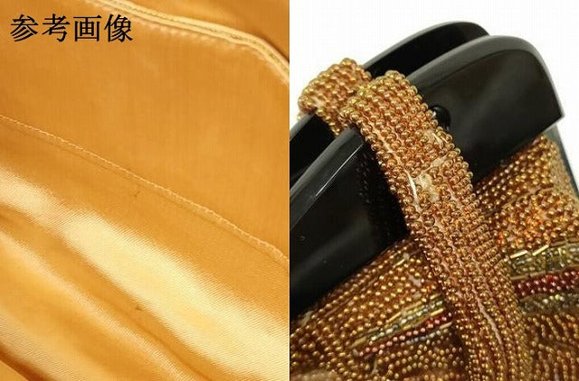 平和屋着物●和装小物　和装バッグ　ハンドバッグ　ビーズバッグ　幾何学模様　逸品　AABL5368ay