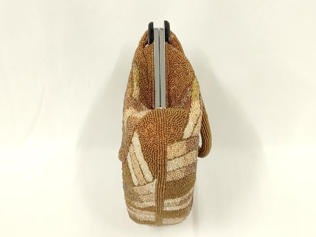 平和屋着物●和装小物　和装バッグ　ハンドバッグ　ビーズバッグ　幾何学模様　逸品　AABL5368ay