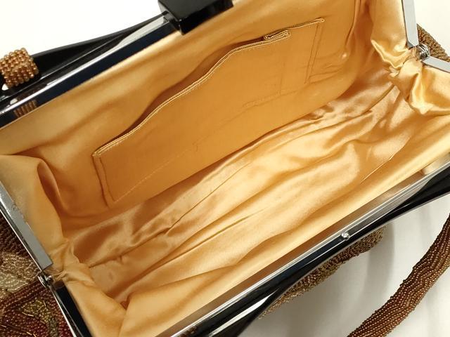 平和屋着物●和装小物　和装バッグ　ハンドバッグ　ビーズバッグ　幾何学模様　逸品　AABL5368ay