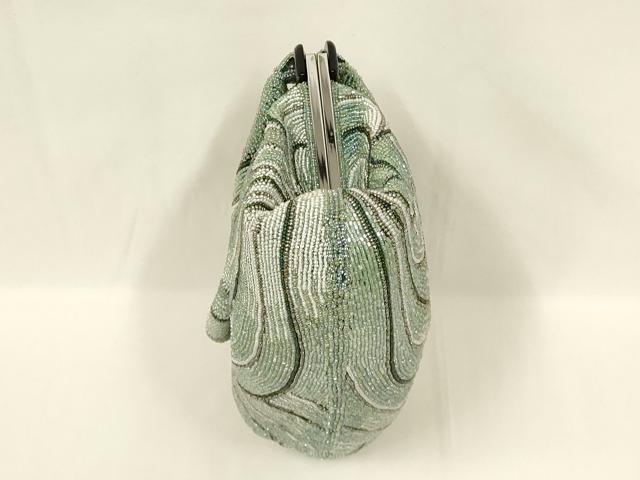 平和屋着物●和装小物　和装バッグ　ハンドバッグ　ビーズバッグ　幾何学模様　逸品　AABL5370ay