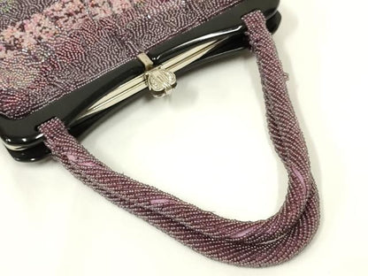平和屋着物●和装小物　和装バッグ　ハンドバッグ　ビーズバッグ　幾何学模様　逸品　AABL5372ay