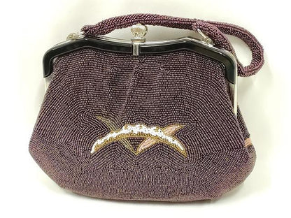 平和屋着物●和装小物　和装バッグ　ハンドバッグ　ビーズバッグ　芝文　逸品　AABL5373ay
