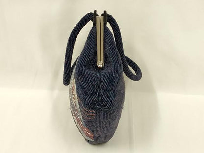 平和屋着物●和装小物　和装バッグ　ハンドバッグ　ビーズバッグ　幾何学模様　逸品　AABL5375ay