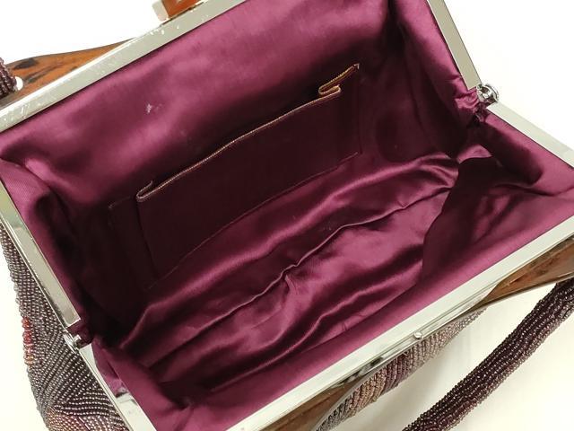 平和屋着物●和装小物　和装バッグ　ハンドバッグ　ビーズバッグ　幾何学模様　逸品　AABL5376ay