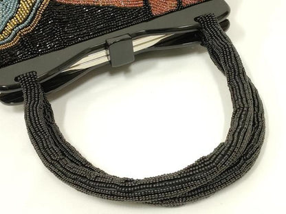 平和屋着物●和装小物　和装バッグ　ハンドバッグ　ビーズバッグ　幾何学模様　逸品　AABL5377ay
